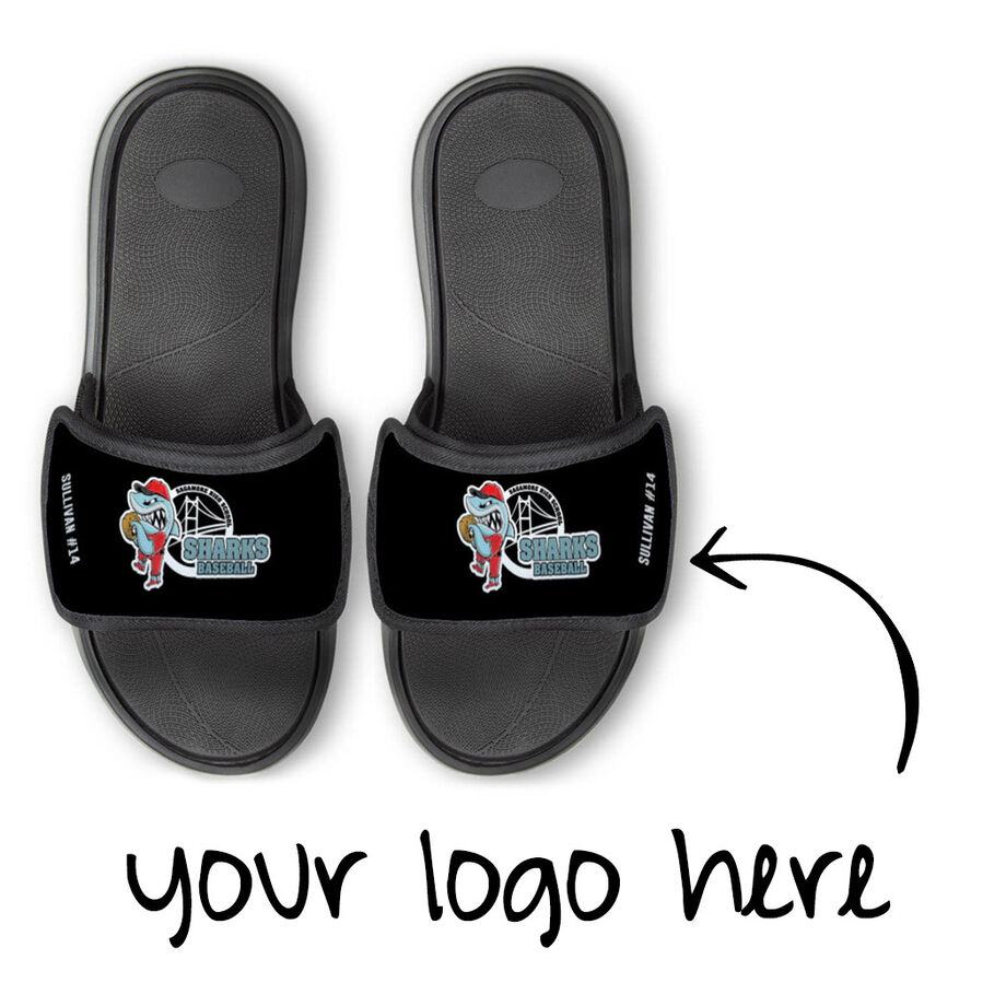 Personalized Repwell&reg; Slide Sandals - Your Logo - Personalization Image