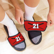 Softball Repwell&reg; Slide Sandals - Crossed Bats with Numbers