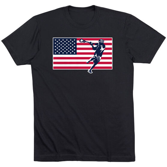 Guys Lacrosse Short Sleeve T-Shirt - Patriotic Lacrosse