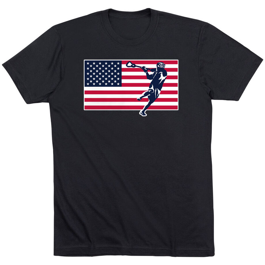 Guys Lacrosse Short Sleeve T-Shirt - Patriotic Lacrosse