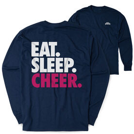 Cheerleading Tshirt Long Sleeve - Eat. Sleep. Cheer (Back Design)