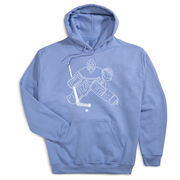 Hockey Hooded Sweatshirt - Hockey Goalie Sketch