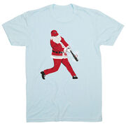 Baseball T-Shirt Short Sleeve Home Run Santa