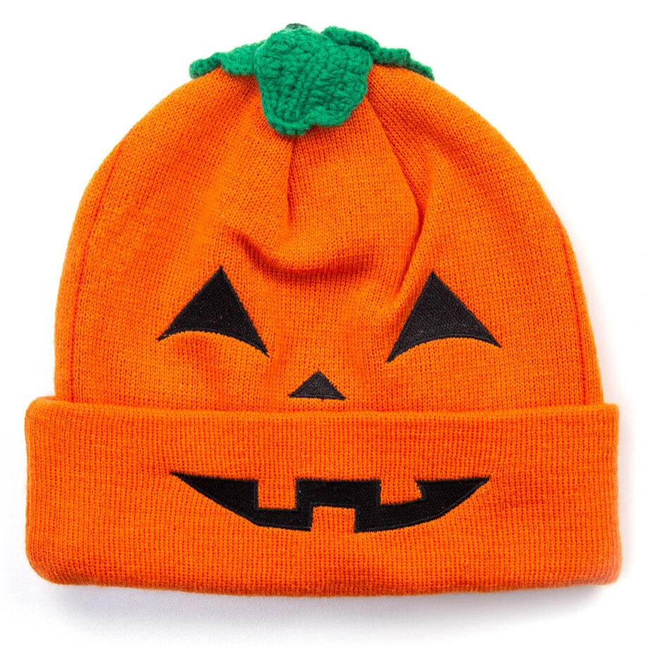 Happy Hatter Pumpkin Knit Beanie Hat