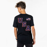 Hockey Short Sleeve T-Shirt - Hockey USA Gold (Back Design)