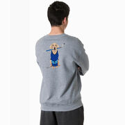 Hockey Crewneck Sweatshirt - Puck The Hockey Dog (Back Design)