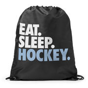 Hockey Drawstring Backpack Eat. Sleep. Hockey.