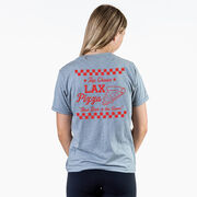 Girls Lacrosse Short Sleeve T-Shirt - Lax Pizza (Back Design) 
