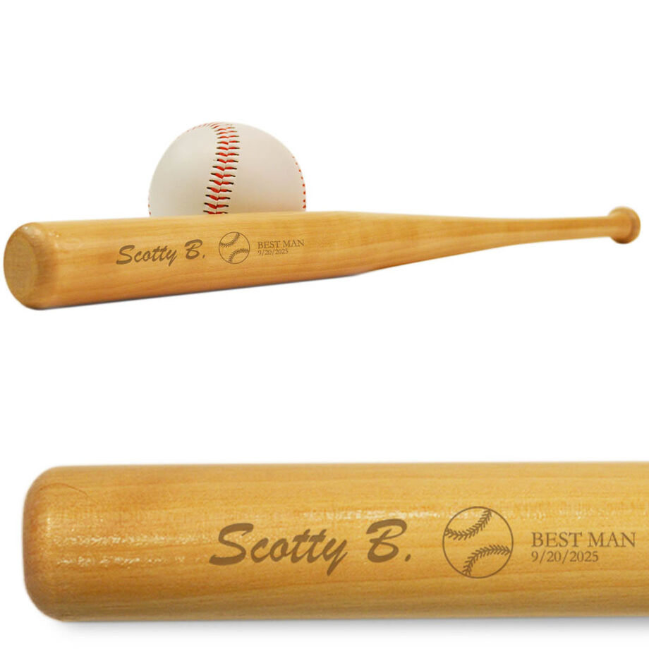 Engraved Mini Baseball Bat - Wedding Gift