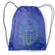 Hockey Drawstring Backpack - Have An Ice Day Smiley