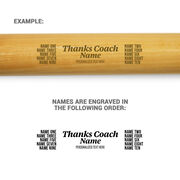 Engraved Mini Softball Bat - Thanks Coach With Roster
