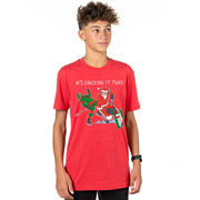Hockey Short Sleeve T-Shirt - He's Checking It Twice