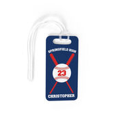 Baseball Bag/Luggage Tag - Personalized Baseball Team with Crossed Bat
