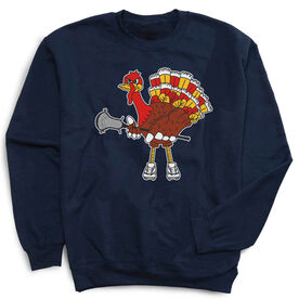 Guys Lacrosse Crewneck Sweatshirt - Top Cheddar Turkey Tom