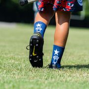 Guys Lacrosse Woven Mid-Calf Socks - Patriotic