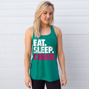 Cheerleading Flowy Racerback Tank Top - Eat Sleep Cheer