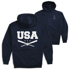 Baseball Hooded Sweatshirt - USA Baseball (Back Design)