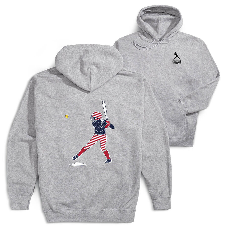 Softball Hooded Sweatshirt - Softball Star (Back Design)