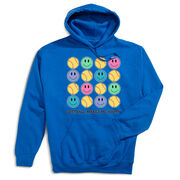 Softball Hooded Sweatshirt - Softball Makes Me Happy