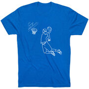 Basketball Short Sleeve T-Shirt - Basketball Player Sketch