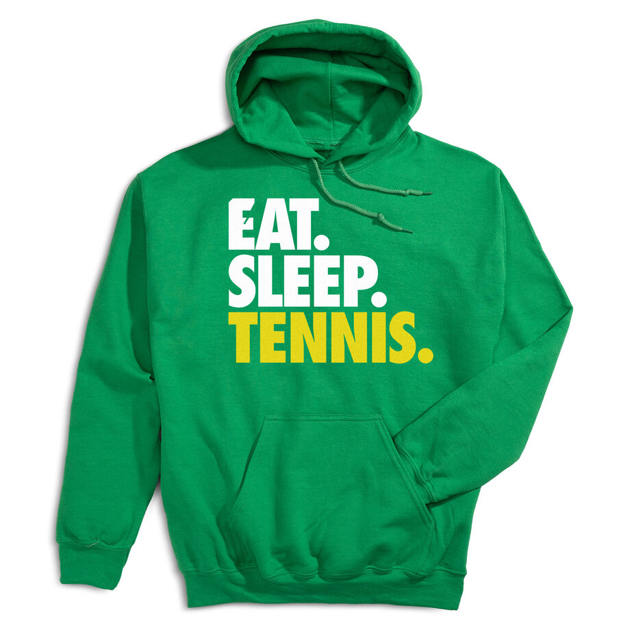 Tennis Hooded Sweatshirt - Eat. Sleep. Tennis. [Adult X-Large/Green] - SS