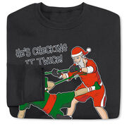 Guys Lacrosse Crewneck Sweatshirt - Checking It Twice Lacrosse