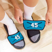 Softball Repwell&reg; Slide Sandals - Crossed Bats with Numbers