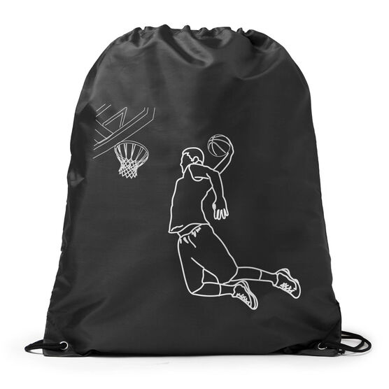 Basketball Drawstring Backpack - Basketball Player Sketch