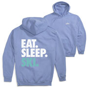 Skiing Hooded Sweatshirt - Eat Sleep Ski (Back Design)