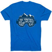 Skiing & Snowboarding Short Sleeve T-Shirt - The Mountains Are Calling