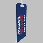 Tennis Bag/Luggage Tag - Personalized Text with Crossed Rackets