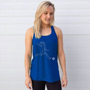 Soccer Flowy Racerback Tank Top - Soccer Girl Player Sketch