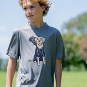 Guys Lacrosse Short Sleeve Performance Tee - Riley The Lacrosse Dog