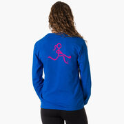 Field Hockey Tshirt Long Sleeve - Neon Field Hockey Girl (Back Design)