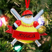 Softball Ornament - Softball Santa