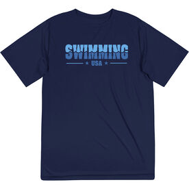Swimming Short Sleeve Performance Tee - Swimming USA