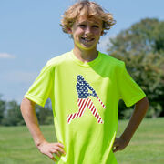 Baseball Short Sleeve Performance Tee - Baseball Stars and Stripes Player