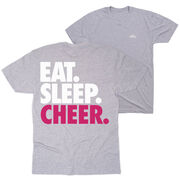 Cheerleading Short Sleeve T-Shirt - Eat Sleep Cheer (Back Design)