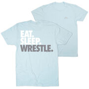 Wrestling Short Sleeve T-Shirt - Eat Sleep Wrestle (Stack) (Back Design)