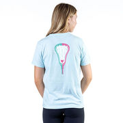 Girls Lacrosse Short Sleeve T-Shirt - Lacrosse Stick Heart (Back Design)