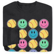 Softball Crewneck Sweatshirt - Softball Makes Me Happy