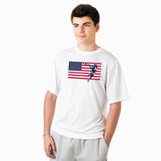 Guys Lacrosse Short Sleeve Performance Tee - Patriotic Lacrosse