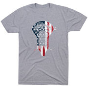 Guys Lacrosse Short Sleeve T-Shirt - Patriotic Stick