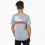 Baseball Short Sleeve T-Shirt - Eat. Sleep. Baseball. (Back Design)