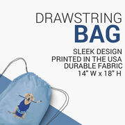 Hockey Drawstring Backpack - Puck The Hockey Dog 