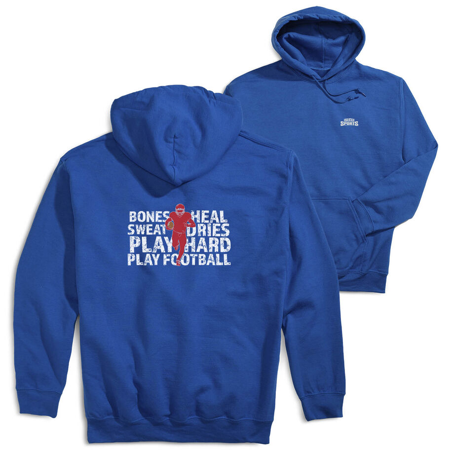 Football Hooded Sweatshirt - Bones Saying (Back Design)