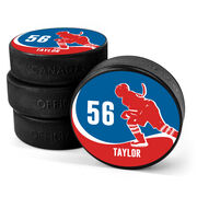 Personalized Player with Team Colors Hockey Puck