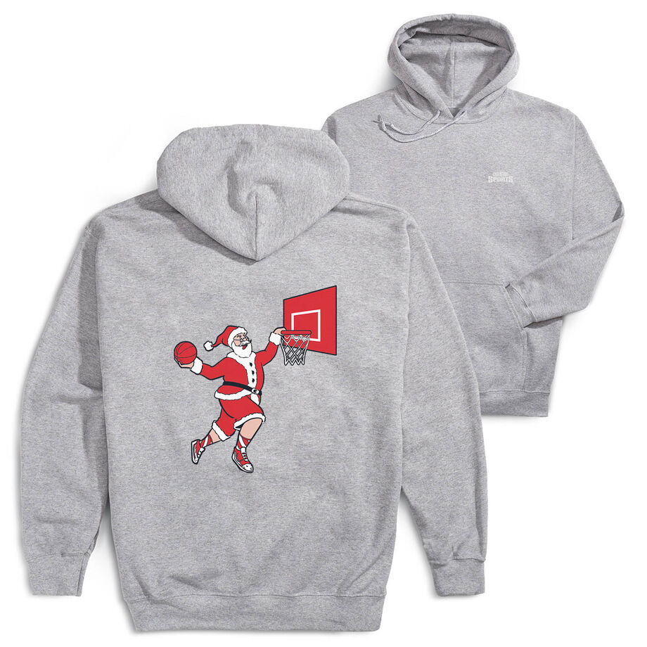 Basketball Hooded Sweatshirt - Slam Dunk Santa (Back Design)