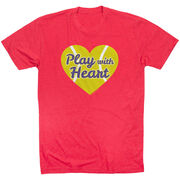 Tennis Tshirt Short Sleeve Play With Heart in Purple Glitter