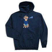 Guys Lacrosse Hooded Sweatshirt - Laxer the Lacrosse Dog